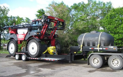 Sprayer Loaded On Trailtech Sprayer Trailer